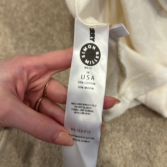 SIMON MILLER Terry Lino Kimono Belted White size Large NWT - Picture 7 of 7